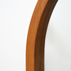 Walnut Organic Full Length Wooden Arched Mirror detail shot of frame curve