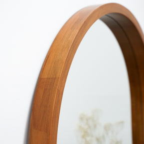 Walnut Organic Full Length Wooden Arched Mirror detail shot of wooden arch