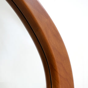 Walnut Organic Irregular Wooden Wall Mirror detail shot of irregular curved frame