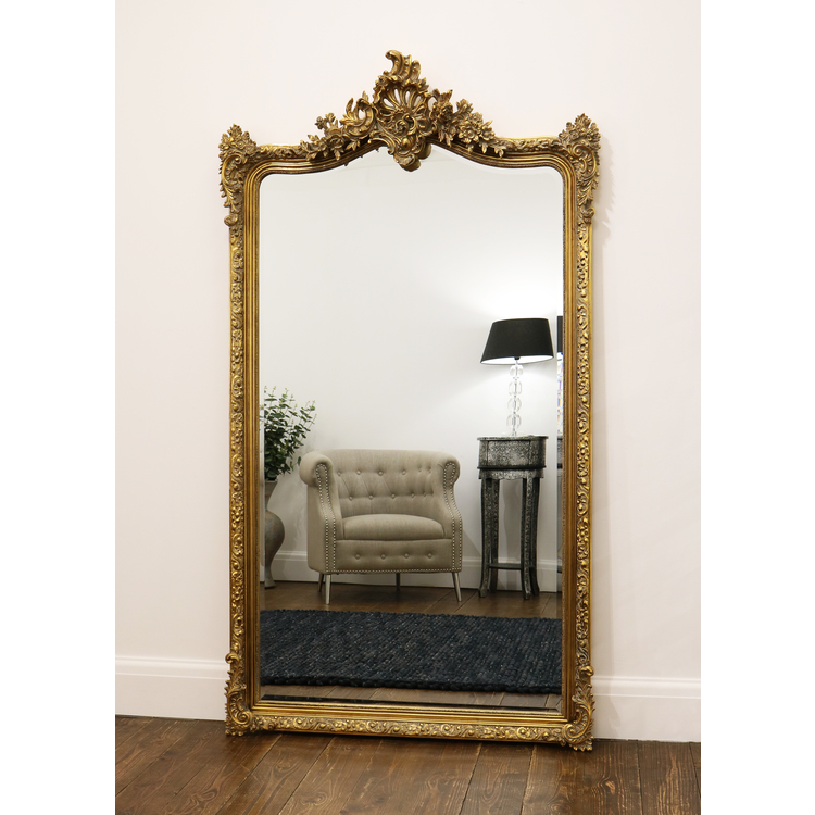 Francesca - Gold Arched Ornate Full Length Mirror 185cm x 100cm