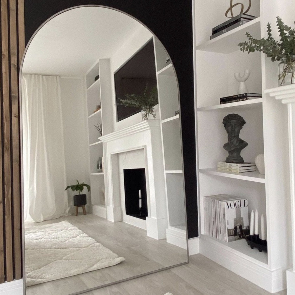 Champagne Full Length Arched Metal Mirror 71" x 44" Liberty